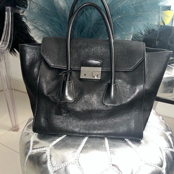 Prada Glace Calf Leather Satchel Bag in Black Nero - Picture 2 of 11